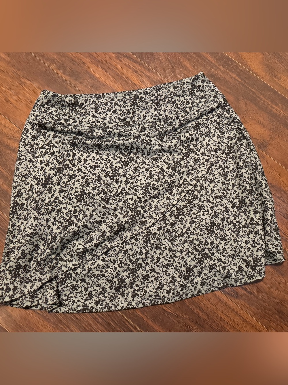 Eddie Bauer Black & Blue Floral Mini Skirt